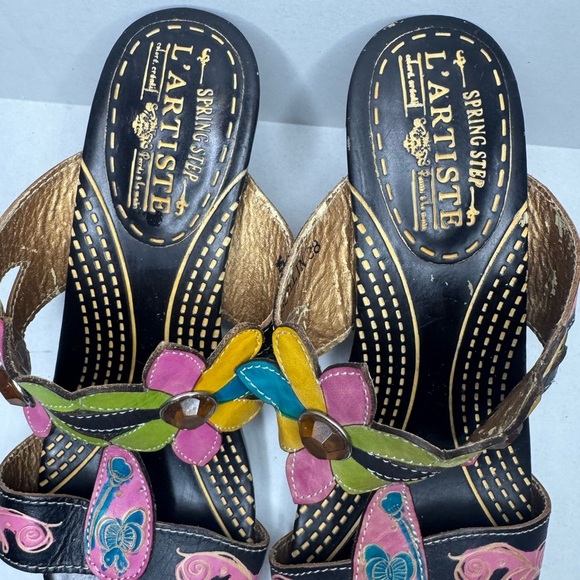 L'ATISTE Women's Multicolor Floral Sandals - Picture 4 of 9